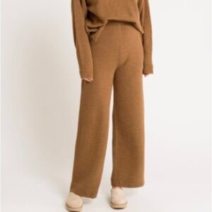 Laude The Label Saturday Pants in Natural Brown Size Small Alpaca Mohair Knit